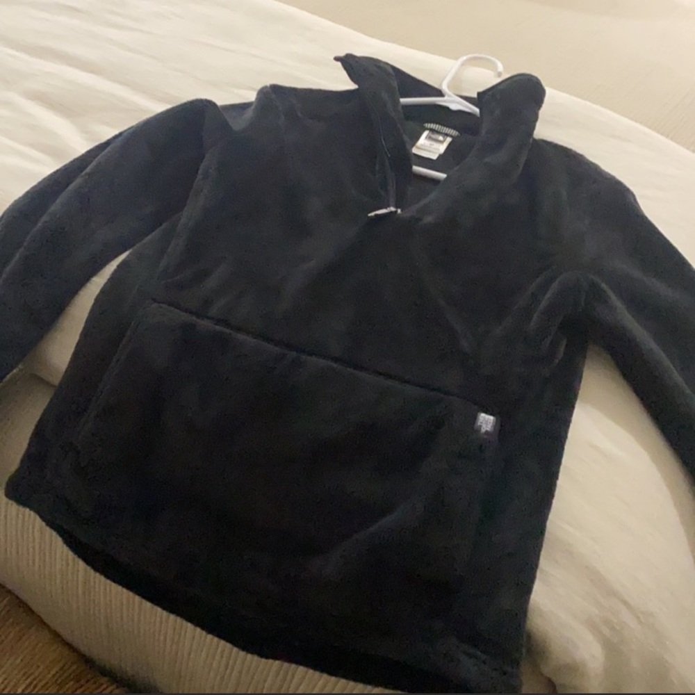 Quarter zip minky fleece.